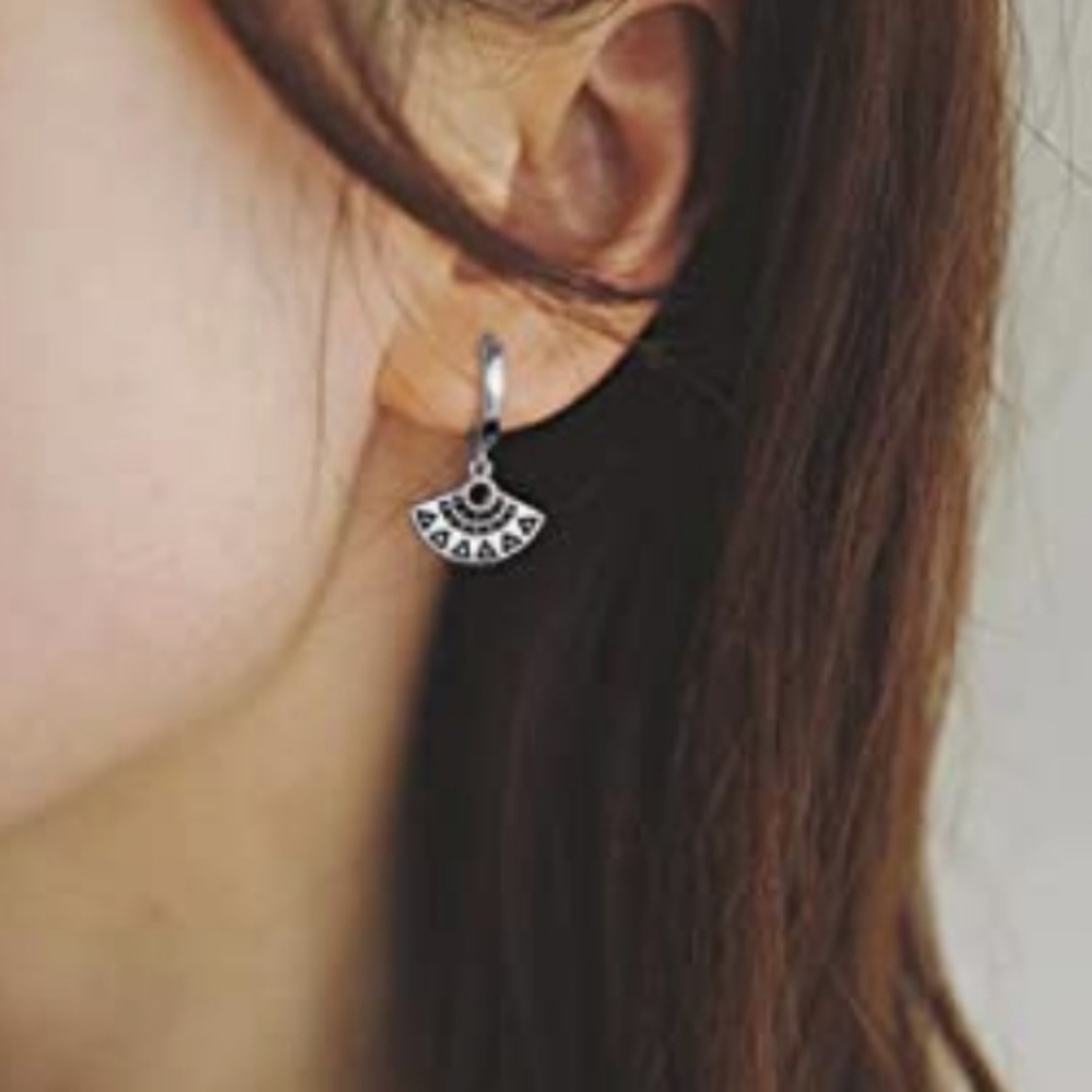 Anoup Sterling Silver RBG Charm Hoop Earrings - Picture 4 of 4